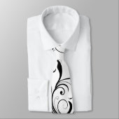 Schwarzer Wirbel 2 einzigartige schwarze/weiße Krawatte (Gebunden)