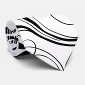 Schwarzer Wirbel 2 einzigartige schwarze/weiße Krawatte (Gerollt)