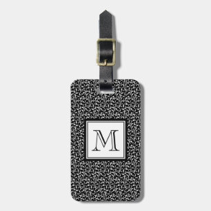 Schwarzer Wirbel, kundenspezifisches Monogramm, Gepäckanhänger
