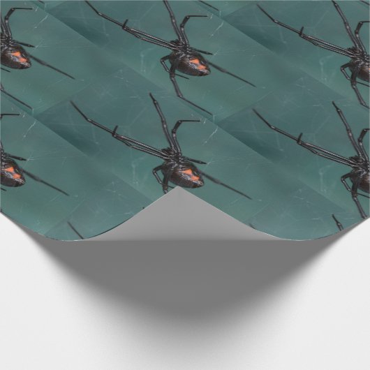 Schwarzer Wittelspinne Geschenkpapier (Ecke)