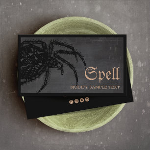 Schwarzer Witwenspinne Halloween Visitenkarte