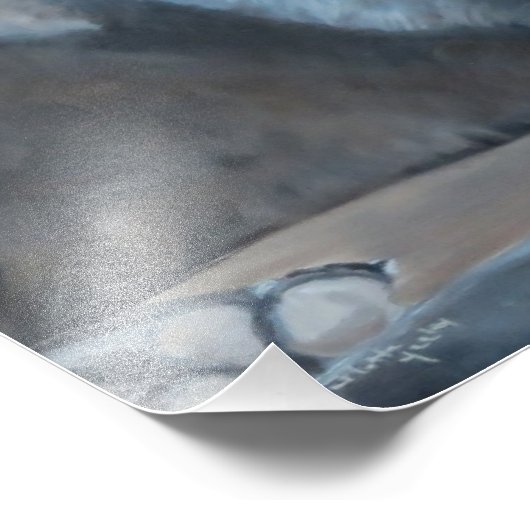 Schwarzer Wolf Art Foto drucken (Ecke)