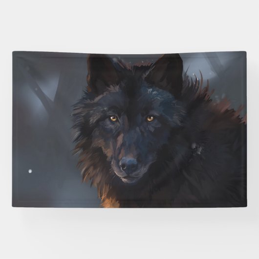 Schwarzer Wolf Banner (Horizontal)