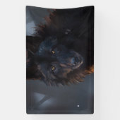 Schwarzer Wolf Banner (Vertikal)