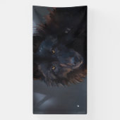 Schwarzer Wolf Banner (Vertikal)
