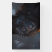 Schwarzer Wolf Banner (Vertikal)