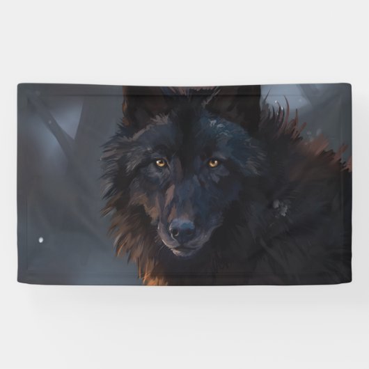 Schwarzer Wolf Banner (Horizontal)