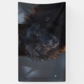 Schwarzer Wolf Banner (Vertikal)