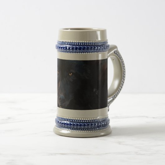 Schwarzer Wolf Bierglas (VorderseiteRechts)