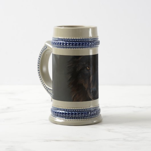 Schwarzer Wolf Bierglas (Vorderseite Links)