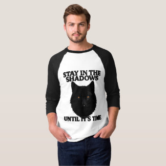 Schwarzer Wolf Bleib im Schatten Raglan Baseball  T-Shirt