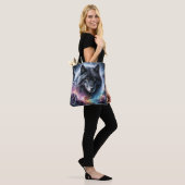 Schwarzer Wolf Blitz Sturm Fantasy-Wildnis Tasche (Am Model)