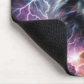 Schwarzer Wolf Blitz Sturm Himmelslandschaft Mousepad (Ecke)