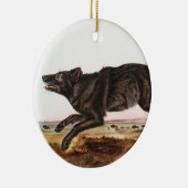 Schwarzer Wolf (Canis lupus) Illustration Keramik Ornament (Rechts)