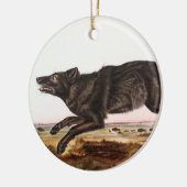 Schwarzer Wolf (Canis lupus) Illustration Keramik Ornament (Links)