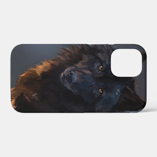 Schwarzer Wolf Case-Mate iPhone Hülle (Rückseite (Horizontal))