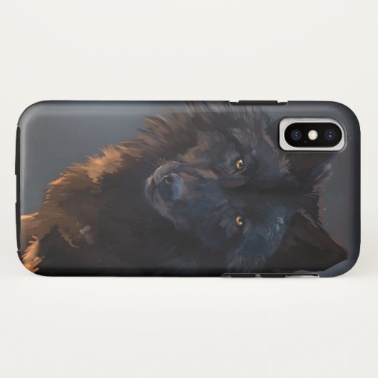 Schwarzer Wolf Case-Mate iPhone Hülle (Rückseite (Horizontal))