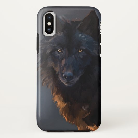 Schwarzer Wolf Case-Mate iPhone Hülle (Rückseite)