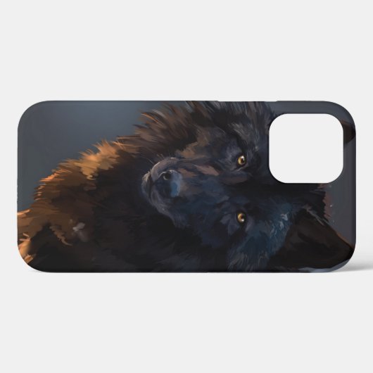 Schwarzer Wolf Case-Mate iPhone Hülle (Rückseite (Horizontal))