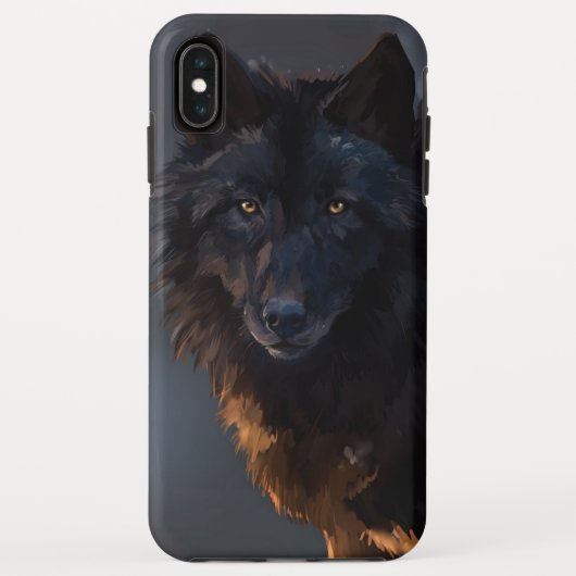 Schwarzer Wolf Case-Mate iPhone Hülle (Rückseite)