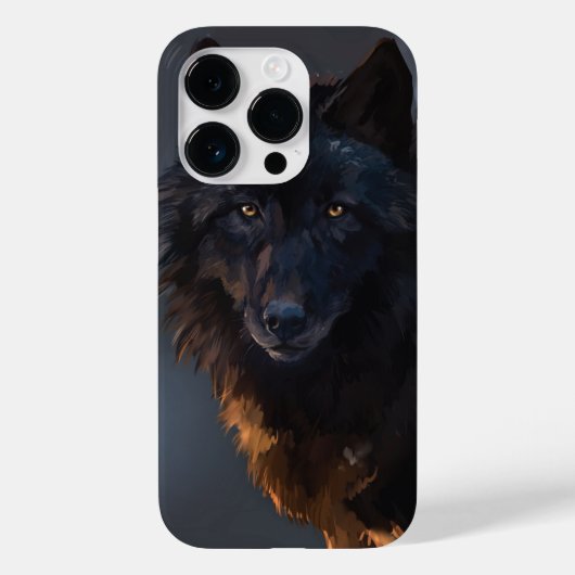 Schwarzer Wolf Case-Mate iPhone Hülle (Rückseite)
