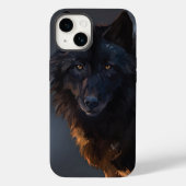 Schwarzer Wolf Case-Mate iPhone Hülle (Rückseite)