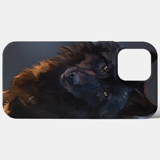 Schwarzer Wolf Case-Mate iPhone Hülle (Rückseite (Horizontal))