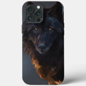 Schwarzer Wolf Case-Mate iPhone Hülle (Rückseite)