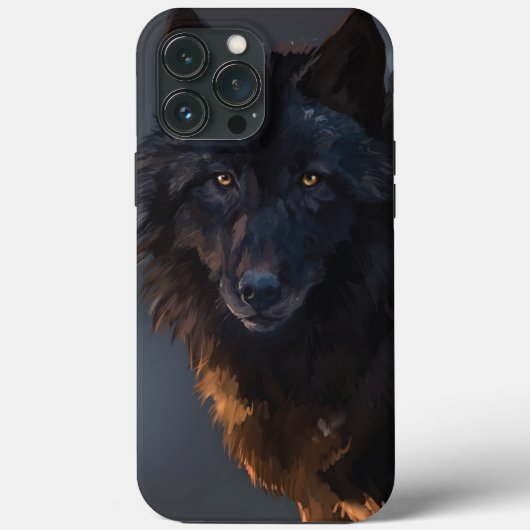 Schwarzer Wolf Case-Mate iPhone Hülle (Rückseite)