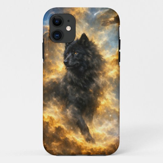 Schwarzer Wolf Case-Mate iPhone Hülle (Rückseite)