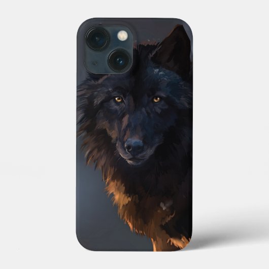 Schwarzer Wolf Case-Mate iPhone Hülle (Rückseite)