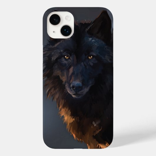 Schwarzer Wolf Case-Mate iPhone Hülle (Rückseite)