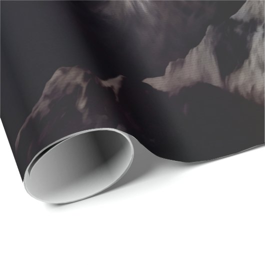Schwarzer Wolf Geschenkpapier (Rolleneckpunkt)