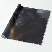Schwarzer Wolf Geschenkpapier (Ungerollt)