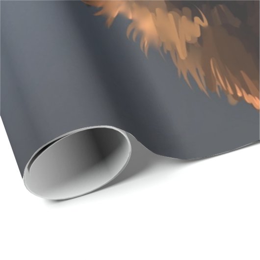 Schwarzer Wolf Geschenkpapier (Rolleneckpunkt)