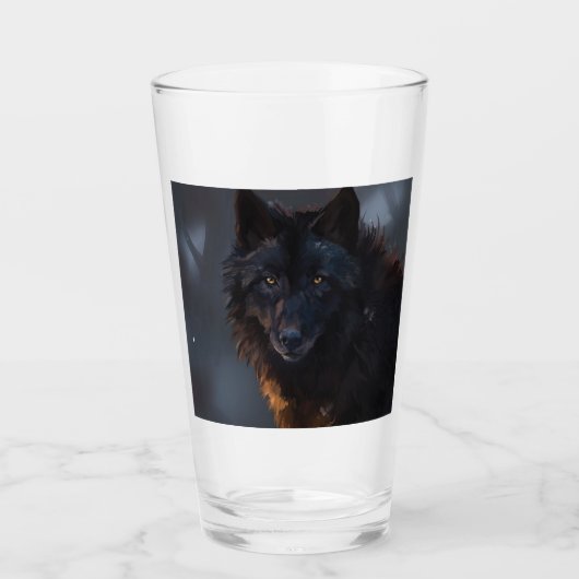 Schwarzer Wolf Glas (Vorderseite)
