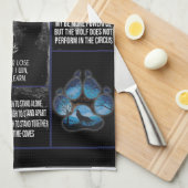 Schwarzer Wolf ich nie verlieren, entweder ich gew Geschirrtuch (Viertel Falte)