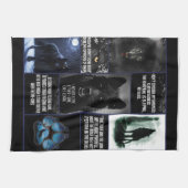 Schwarzer Wolf ich nie verlieren, entweder ich gew Geschirrtuch (Horizontal)