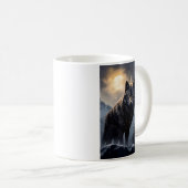 Schwarzer Wolf im Snowy Mountains Kaffeetasse (VorderseiteRechts)