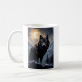 Schwarzer Wolf im Snowy Mountains Kaffeetasse (Links)