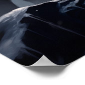 Schwarzer Wolf im Snowy Mountains Poster (Ecke)