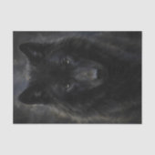 Schwarzer Wolf Intensiver Blick Portrait Seidenpapier (Vorderseite)