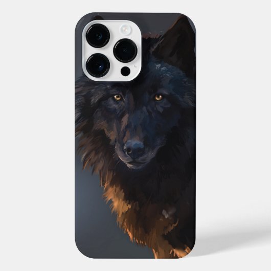 Schwarzer Wolf iPhone Hülle (Rückseite)