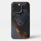 Schwarzer Wolf iPhone Hülle (Rückseite)