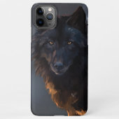Schwarzer Wolf iPhone Hülle (Rückseite)