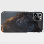 Schwarzer Wolf iPhone Hülle (Rückseite (Horizontal))
