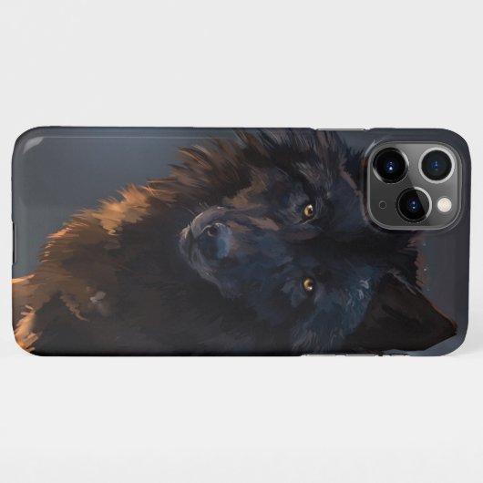 Schwarzer Wolf iPhone Hülle (Rückseite (Horizontal))
