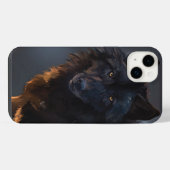 Schwarzer Wolf iPhone Hülle (Rückseite (Horizontal))
