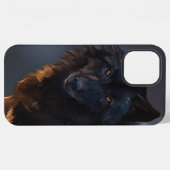 Schwarzer Wolf iPhone Hülle (Rückseite (Horizontal))