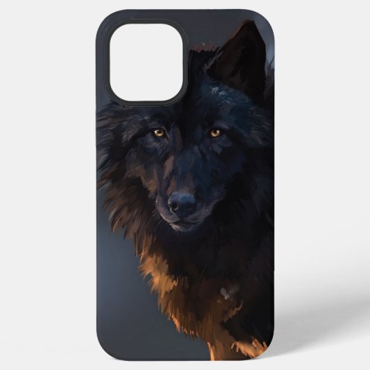Schwarzer Wolf iPhone Hülle (Rückseite)